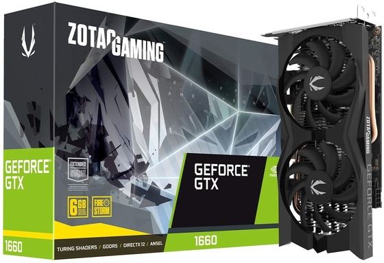 Cạc đồ họa 192Bit Mining Rig Card đồ họa ZOTAC Gaming GeForce GTX 1660 6GB GDDR5